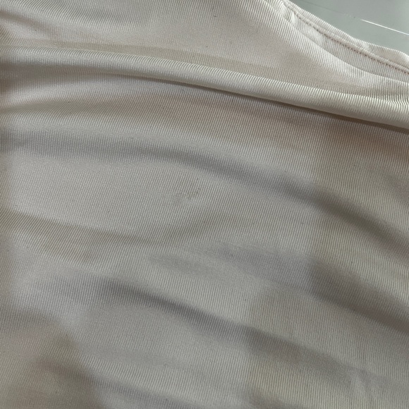 🆕 Oh Polly Ruched Bodycon Mini Dress in Oyster White - Picture 16 of 16